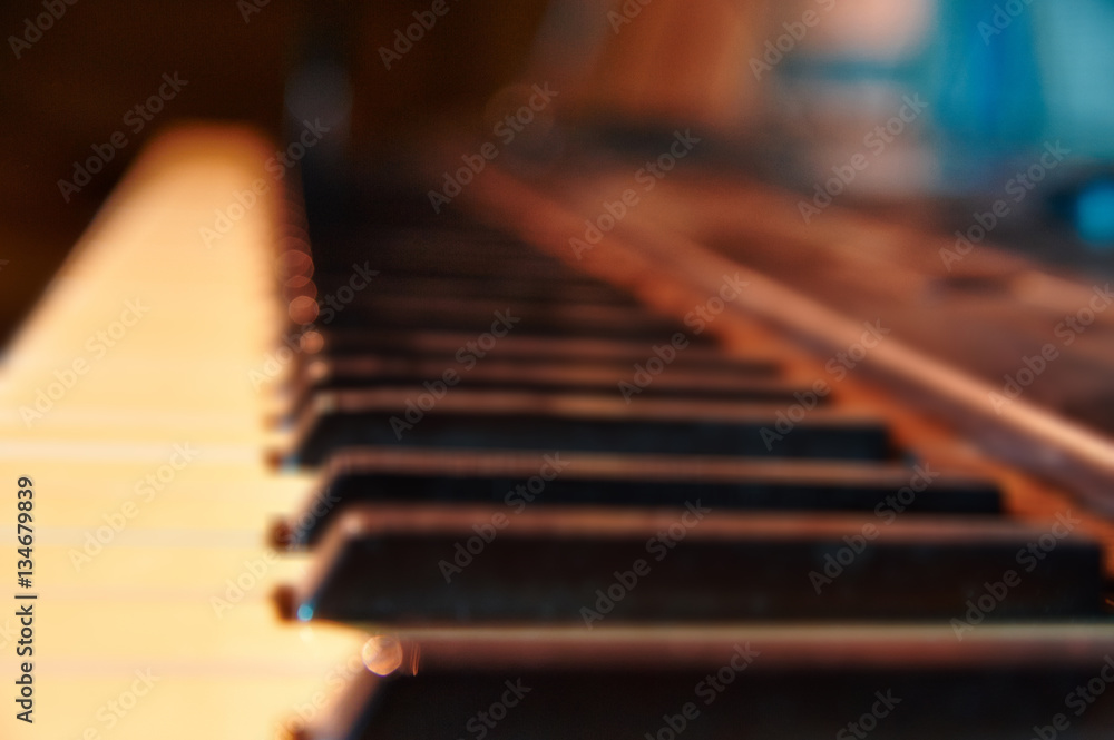 Blurred of Piano keyboard background