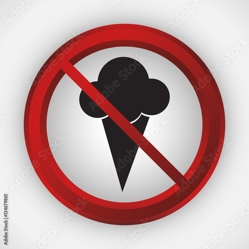 ice cream or food forbidden icon image vector illustration design 