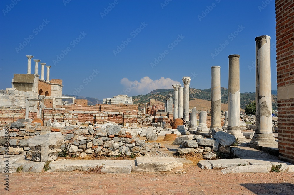 Ruins of st. Johns Basilica at Selcuk Ephesus izmir Turkey