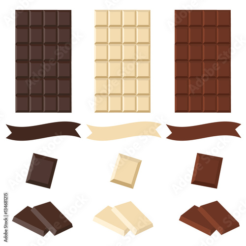 Three chocolate bar with copy space