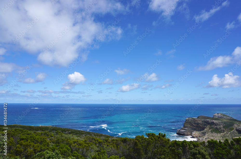 beautiful landscape of the coast at Capepoint in Cape town