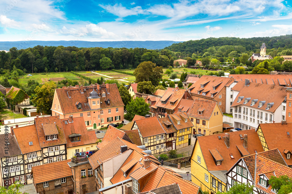 Panoramic view of Quedlinburg, Germany Panoramic view of Quedlinburg, Germany