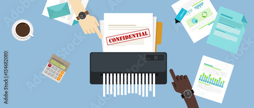 paper shredder confidential and private document office information protection