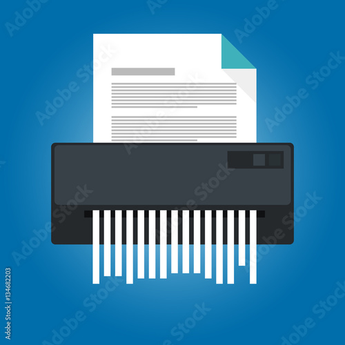 paper shredder icon document business office information protection