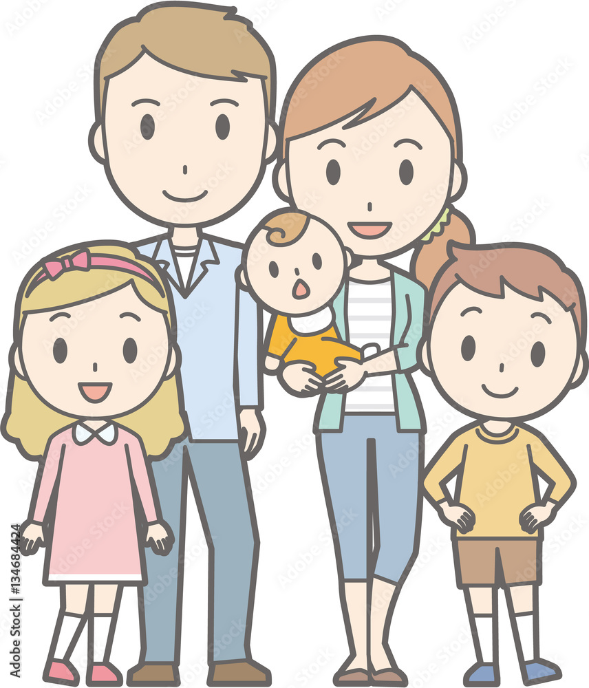 family of five clip art