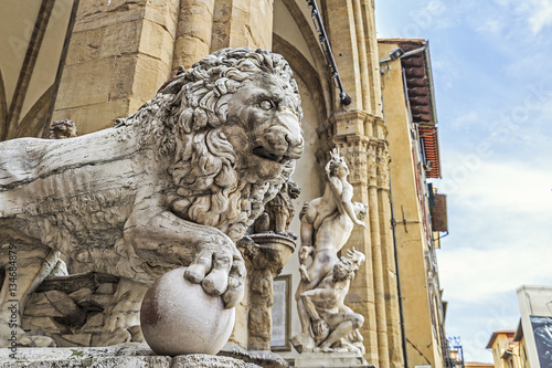 Fancelli's ancient lion in Florence, Italy