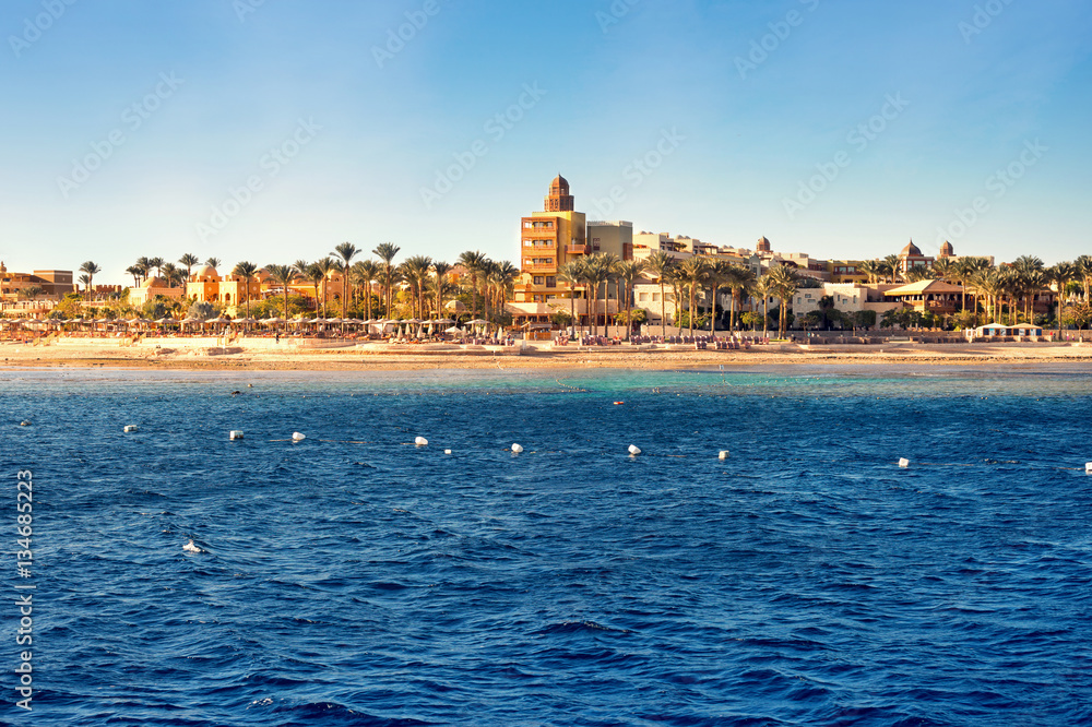 Naklejka premium Coast of Hurghada on a sunny day