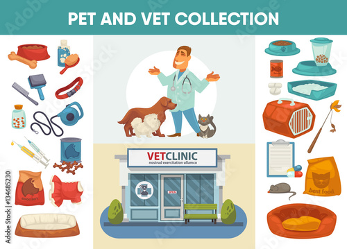 Veterinary medicine hospital, clinic or pet shop for animals.