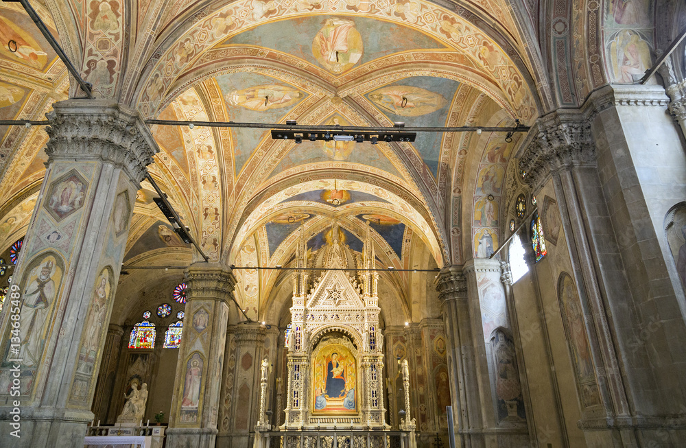 Interior of Orsanmichele in Florence, Italy