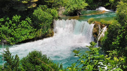 Вeautiful Waterfall In Krka National Park.