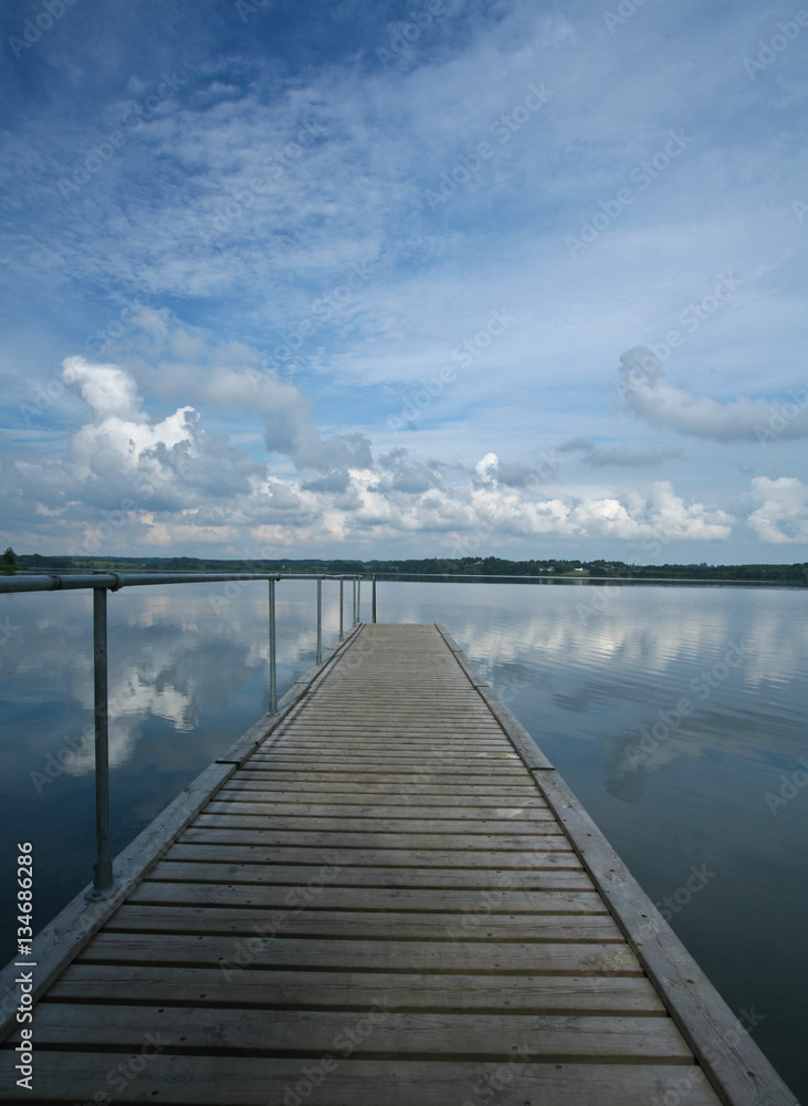 View on a beautiful  lake in scandinavia in denmark