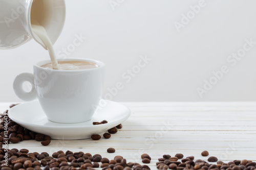 coffee beans on a white background photo