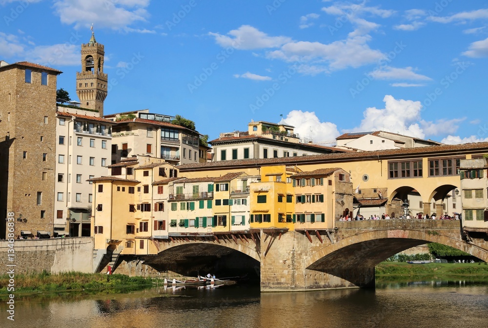 Bridge called Ponte Vecchio in Florence over Arno River