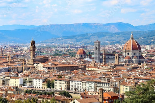 Panorama of the city of FLORENCE in Italy with the dome photo