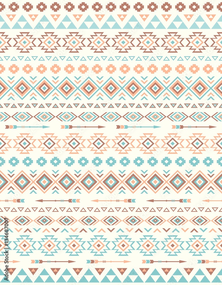 Seamless Ethnic pattern textures. Brown & Blue colors. Navajo geometric print. Rustic decorative ornament. Abstract geometric pattern. Native American pattern. Ornament for the design of clothing Seamless Ethnic pattern textures. Brown & Blue colors. Navajo geometric print. Rustic decorative ornament. Abstract geometric pattern. Native American pattern. Ornament for the design of clothing
