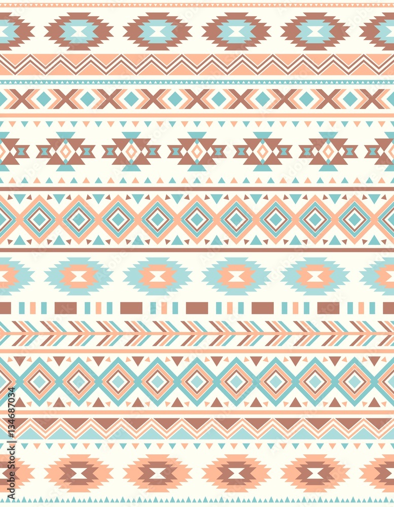 Seamless Ethnic pattern textures. Brown & Blue colors. Navajo geometric print. Rustic decorative ornament. Abstract geometric pattern. Native American pattern. Ornament for the design of clothing Seamless Ethnic pattern textures. Brown & Blue colors. Navajo geometric print. Rustic decorative ornament. Abstract geometric pattern. Native American pattern. Ornament for the design of clothing