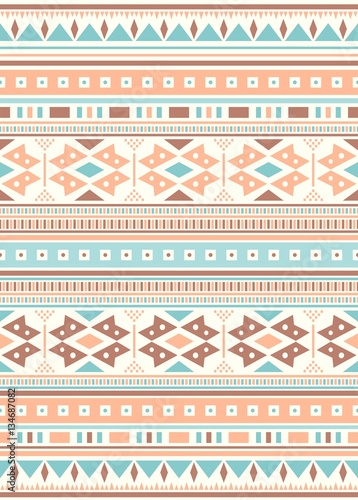 Seamless Ethnic pattern textures. Brown & Blue colors. Navajo geometric print. Rustic decorative ornament. Abstract geometric pattern. Native American pattern. Ornament for the design of clothing
