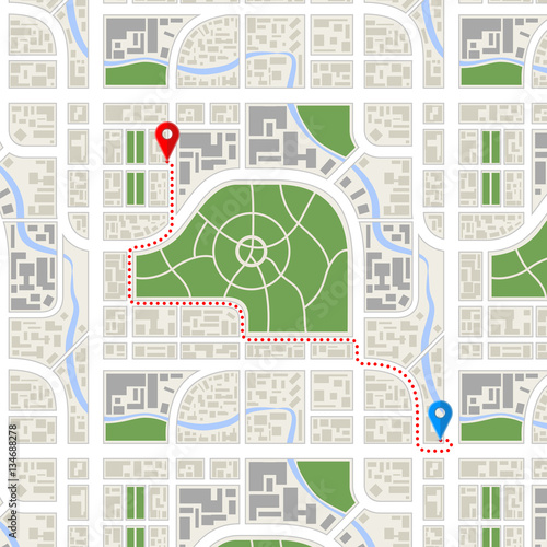 Complicated way between GPS points in the city