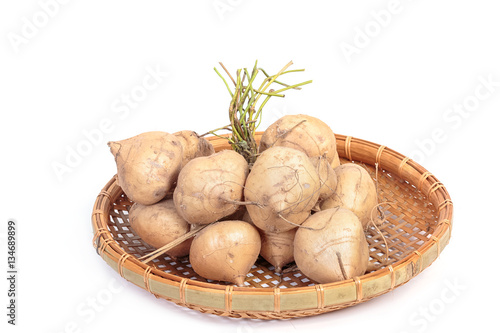  Jamaica or Mexican yam over white background
