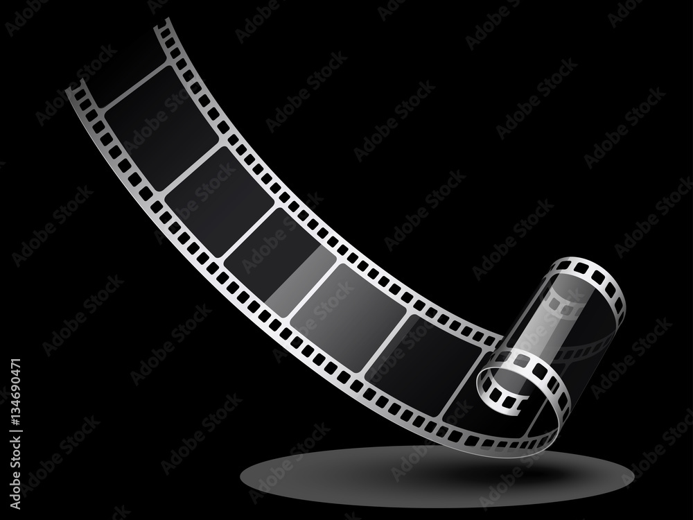 Cinema Motives And Film Reel On Star Background Stock Illustration   Download Image Now  Movie Film Reel Night  iStock