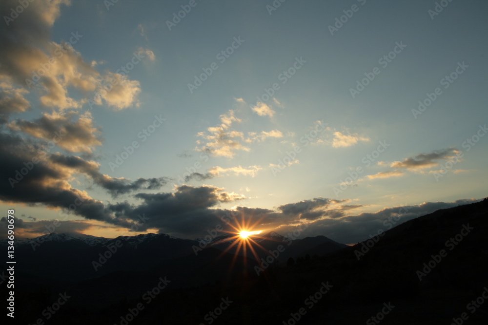 Coucher de solei dans les Pyrénées