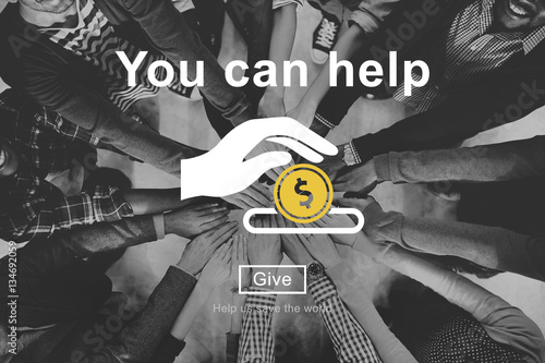 Quadro su tela You Can Help Give Money Donate Concept