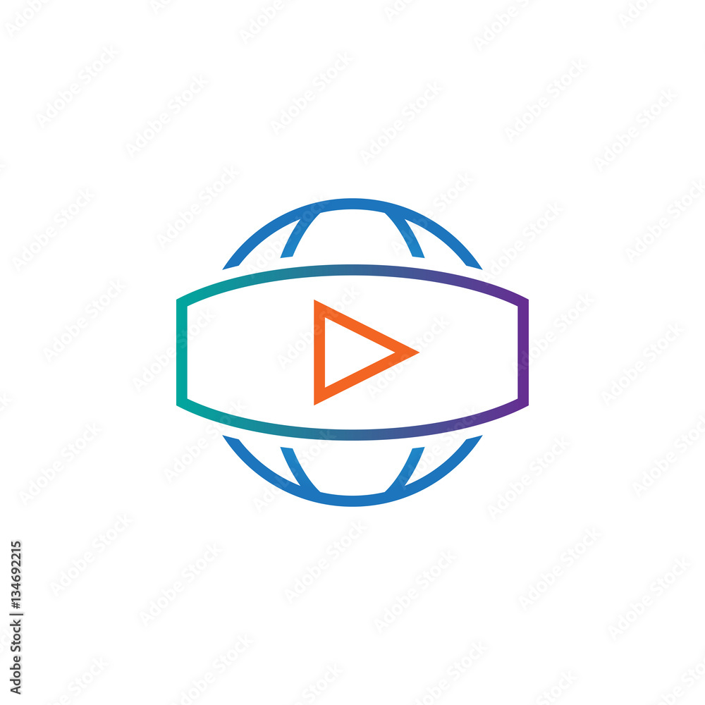 panoramic video sign. line icon, outline vector logo illustration, linear pictogram isolated on white panoramic video sign. line icon, outline vector logo illustration, linear pictogram isolated on white