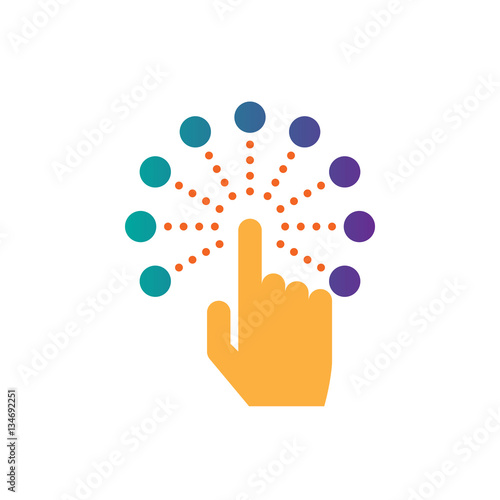 interactive touch screen interface icon vector, solid logo illustration, pictogram isolated on white
