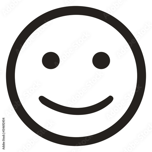 Smiling face icon isolated on white background