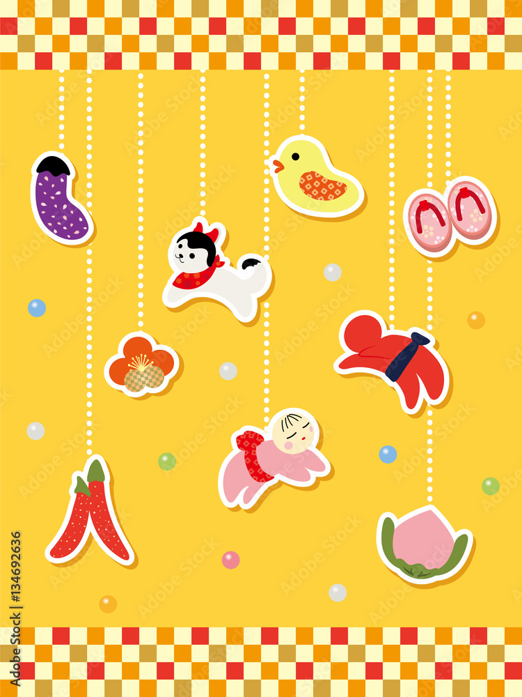 Naklejka premium ひなまつりのつるし雛