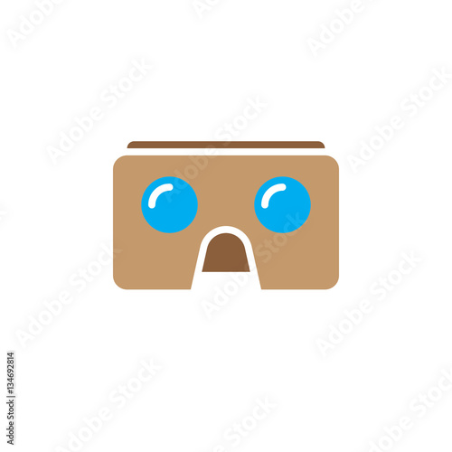 Virtual reality cardboard glasses icon vector, vr headset device solid logo illustration, pictogram isolated on white