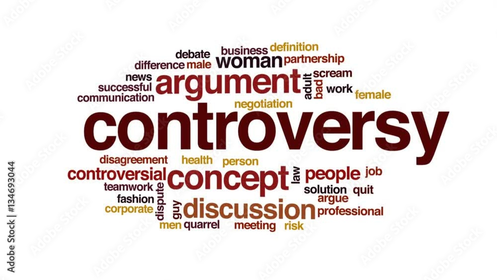 Controversy animated word cloud, text design animation. Controversy animated word cloud, text design animation.
