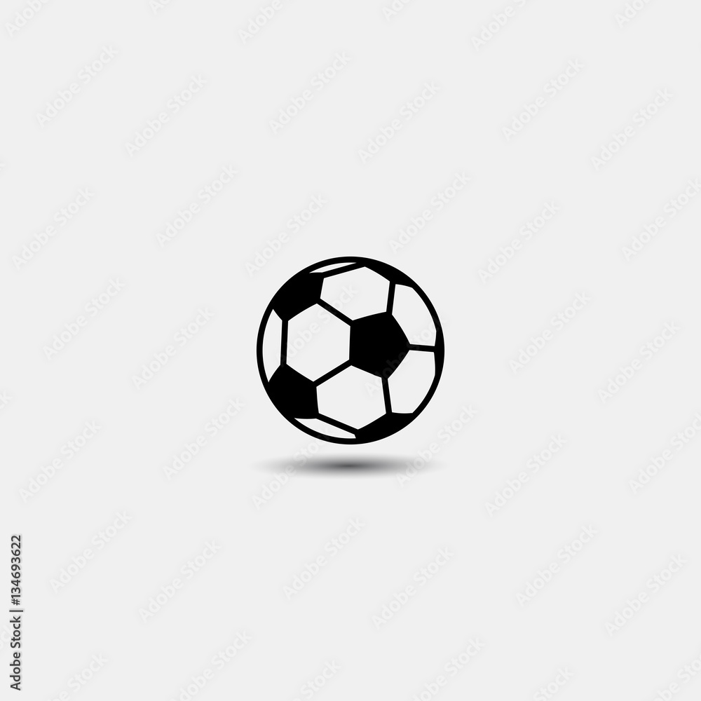 Vector soccer ball. Flat design on a white background