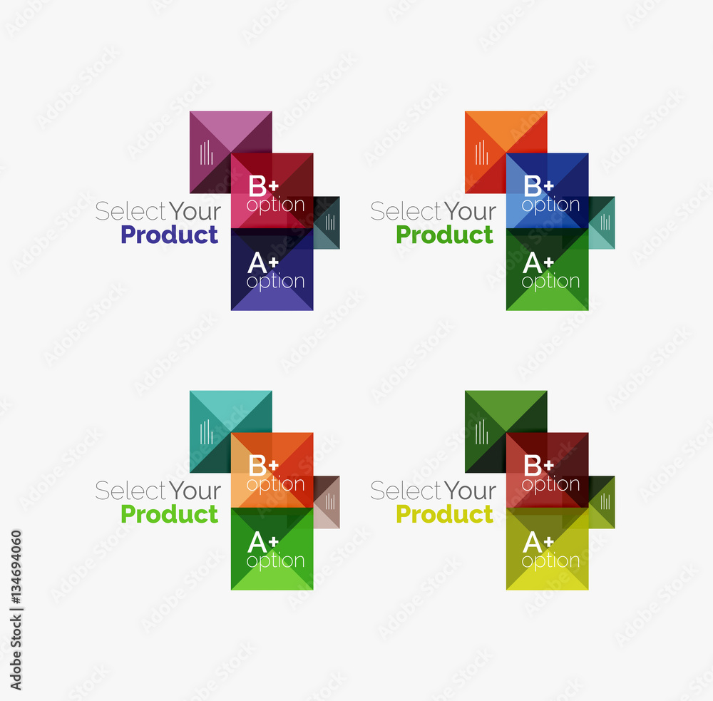 Set of square abstract background templates or infographics Set of square abstract background templates or infographics