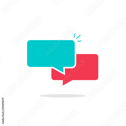 Chat text message icon bubbles empty chat bubbles icon vector isolated on white background, flat style dialog bubble speech symbol, messages concept, colorful sms or chatting icon