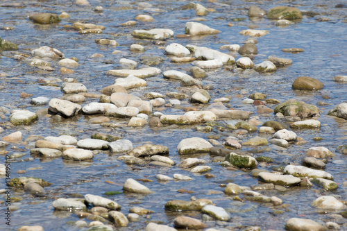 Stones in water on the seashore