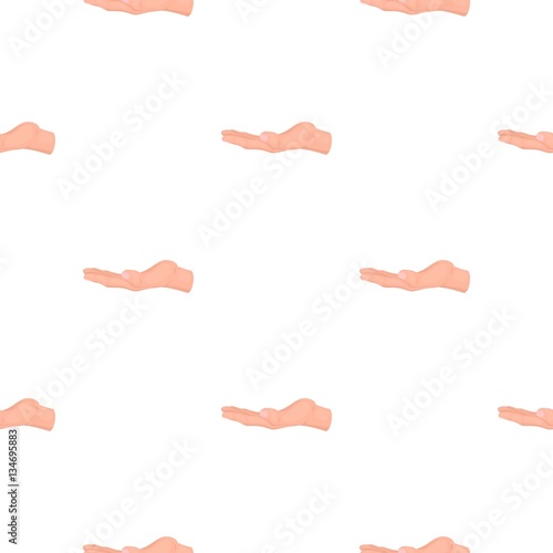 Ask for alms icon in cartoon style isolated on white background. Hand gestures symbol stock vector illustration.