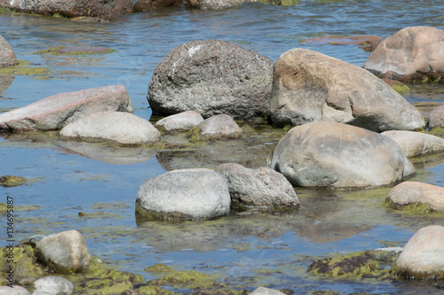 Stones in water on the seashore