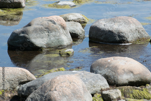 Stones in water on the seashore