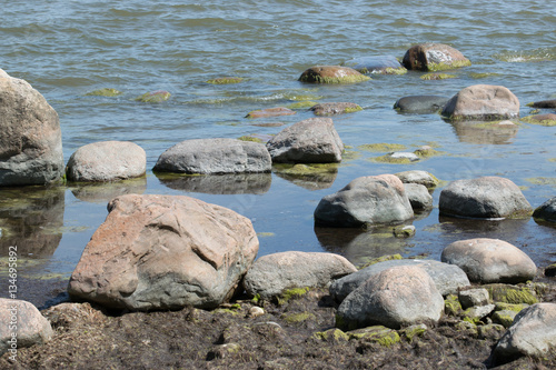 Stones in water on the seashore