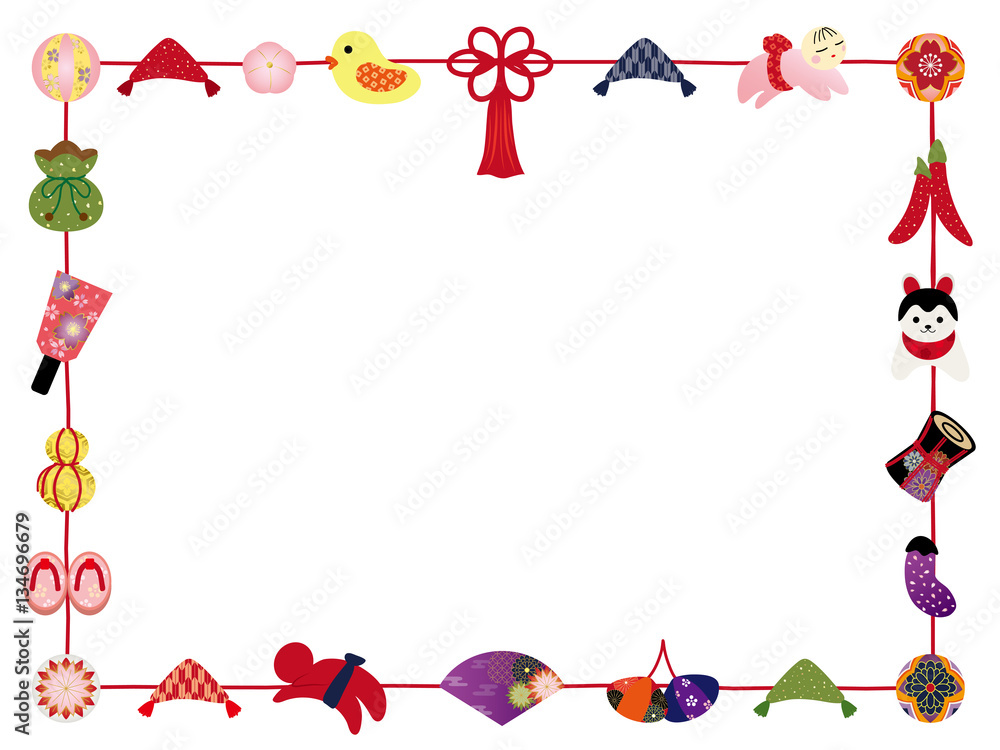 ひなまつり つるし雛のフレーム素材 Stock ベクター Adobe Stock