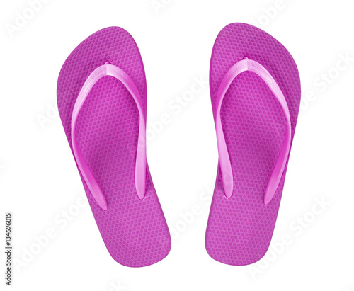 pink beach shoes isolated on white