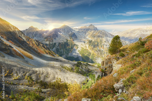 Beautiful autumn landscape, Altai mountains Russia. © jura_taranik