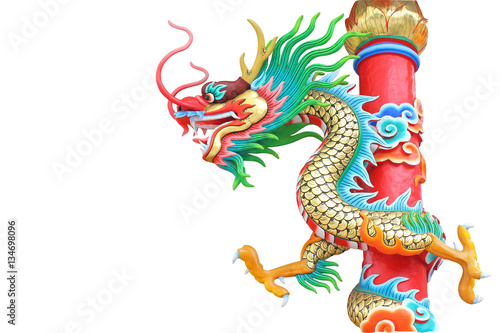 Dragon Statue isolated on white background