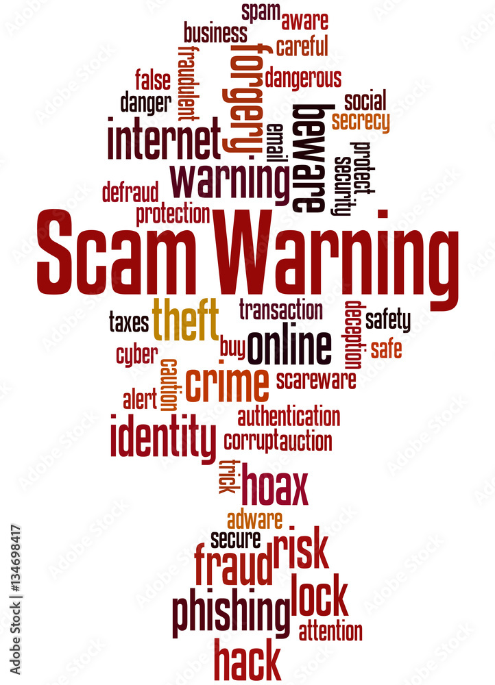 Obraz premium Scam Warning, word cloud concept 4