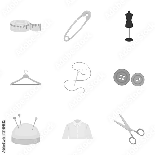 Atelie set icons in monochrome style. Big collection of atelie vector symbol stock illustration photo