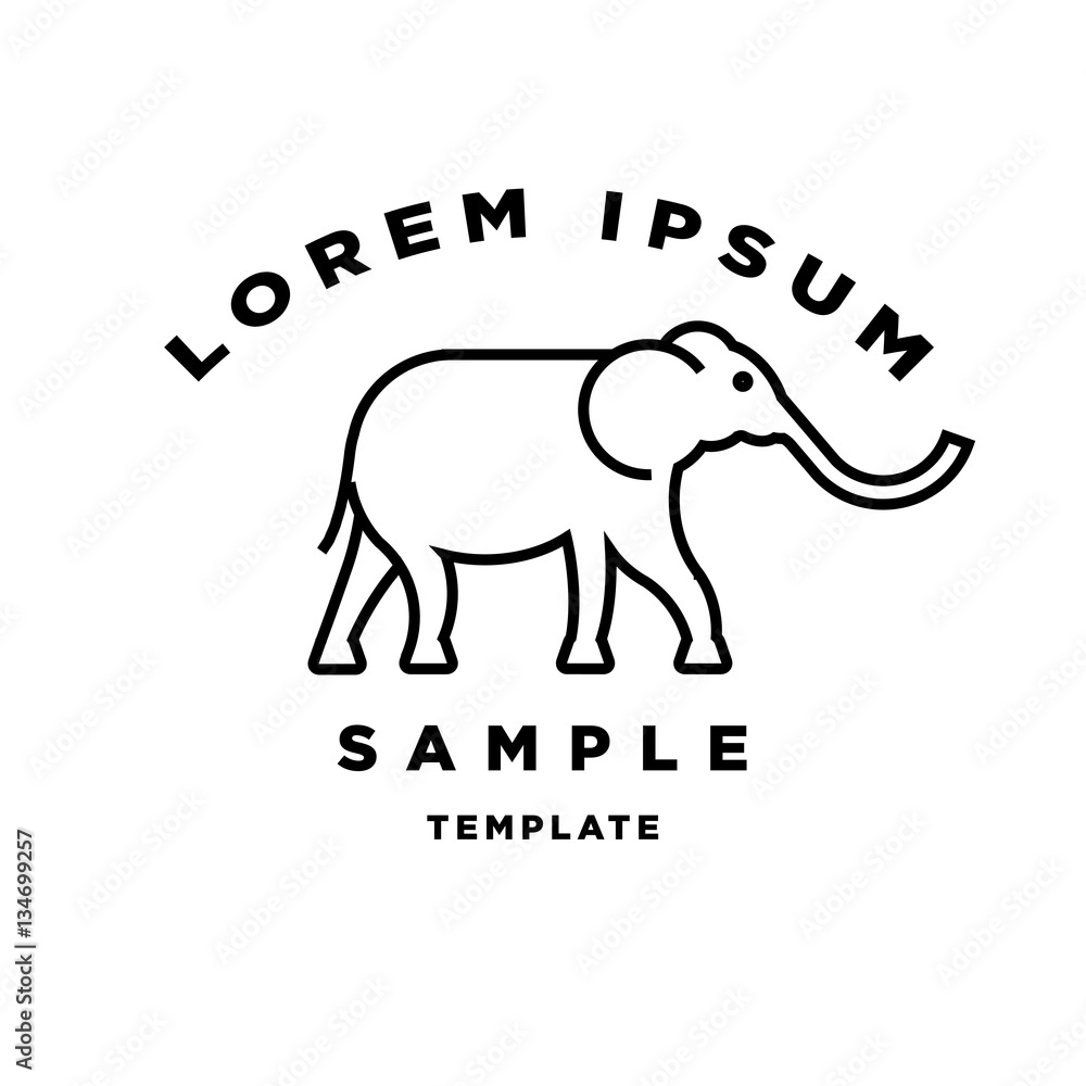 Linear Elephant Sign Vector Design