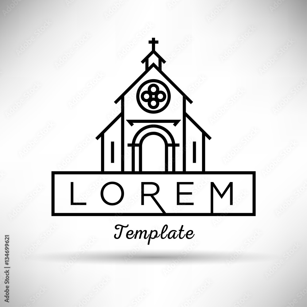 Linear Church Sign Vector Design