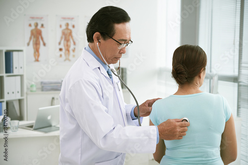 Examining patient