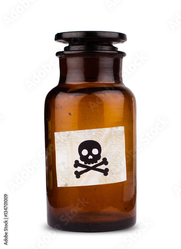 poison bottle isolated on white photo